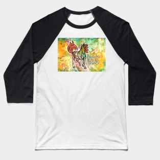 Feel the Wind. Magical Unicorn Watercolor Illustration. Baseball T-Shirt